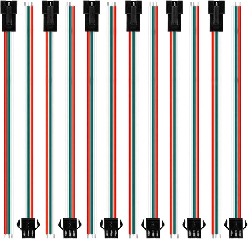 VISDOLL 30 Pairs JST SM 3 Pin Connectors 15cm 20AWG Wire Female/Male LED Connector for WS2812B WS2811 WS2812 WS2814 SK6812 CCT LED Strip Light - Image 1